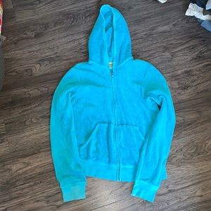 Vintage Juicy Couture Sz L Aqua Terry Zip-Up